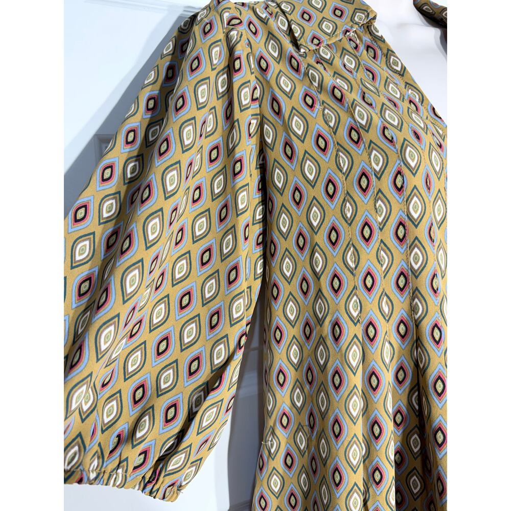 Calista Midi Shirt Dress in a Geometric Medallion Print, Women's Size S - Picture 6 of 8